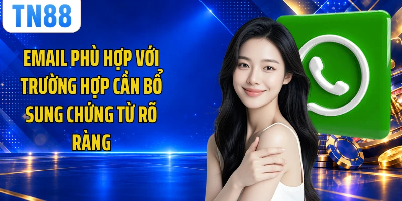 Email phù hợp với trường hợp cần bổ sung chứng từ rõ ràng